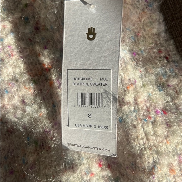 Spiritual Gangster Cream and Blue Peace Out Sweater - Picture 4 of 6